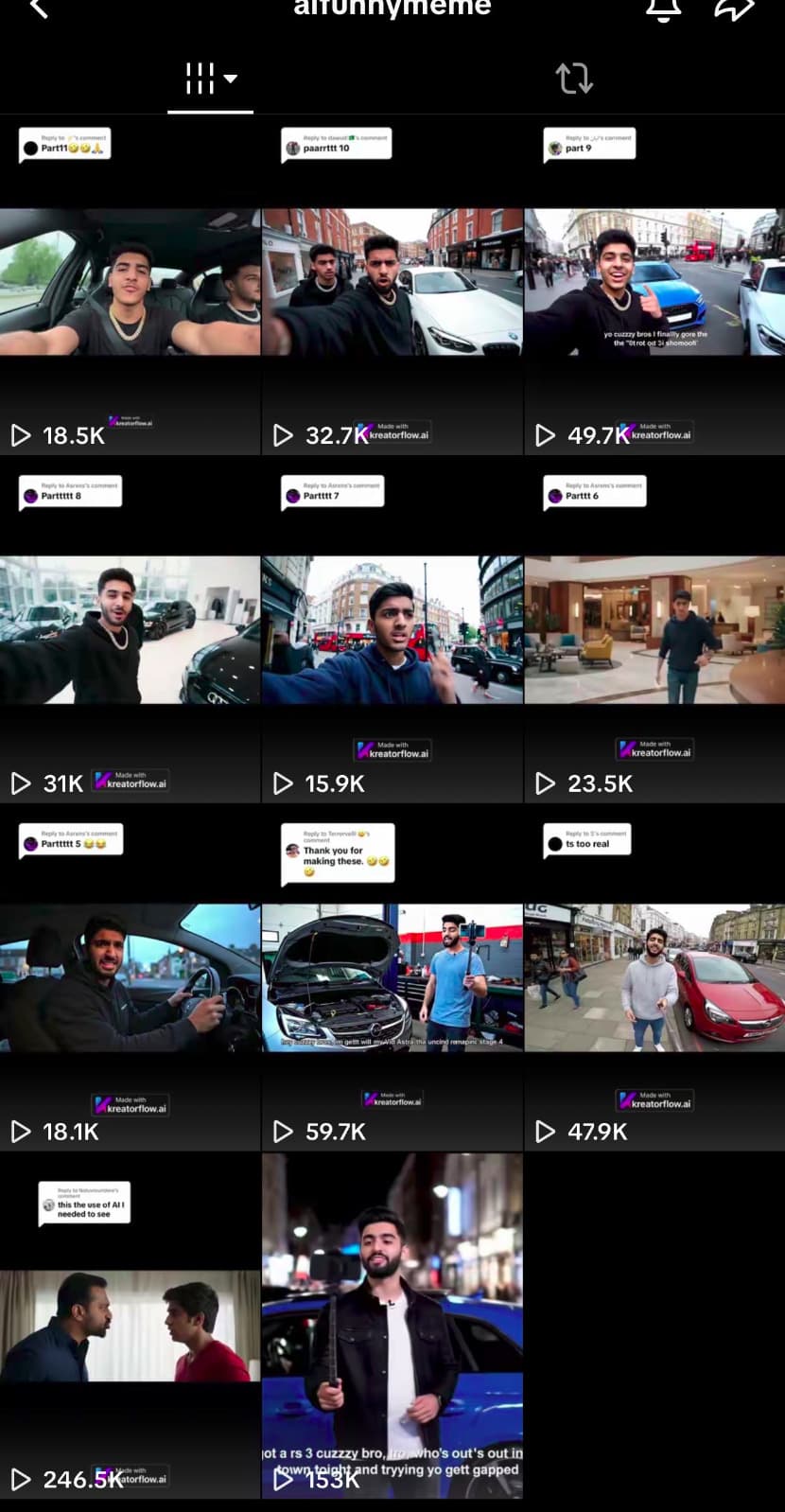 @aifunnymeme content grid